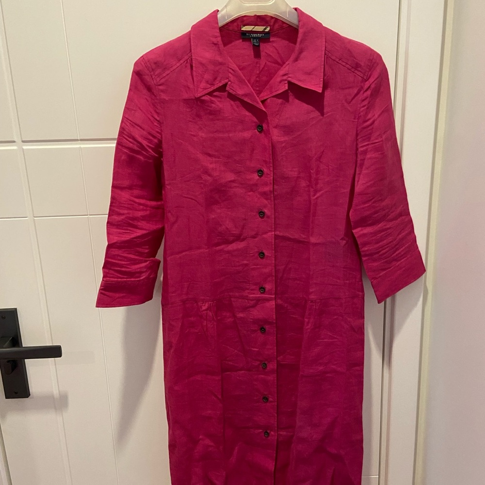 Burberry Fuchsia Button-Up Dress